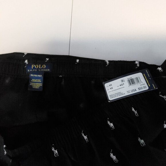 Polo Ralph Lauren womenPajama Pants Black With White Pony Print Size 4X 100% Cot - Picture 6 of 12
